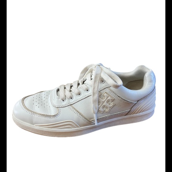 Tory Burch Shoes - Tory Burch clover court low top white leather Sneakers 9